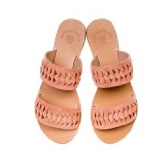 Amaryllis - Handmade Double Strap Sandals in Salmon Leather - Picture 1 of 3